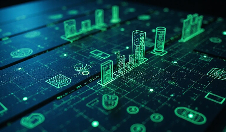 Abstract representation of data analysis and informed decision-making with computer peripherals