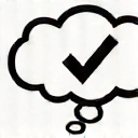 Icon of a thought bubble with a checkmark, symbolizing expert recommendations.