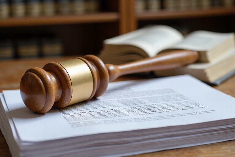 Gavel on top of legal documents, symbolizing legal disclaimers